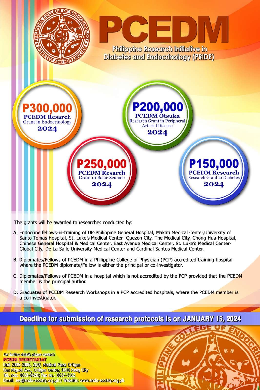 Call for 2024 PCEDM Research Grants Philippine College of