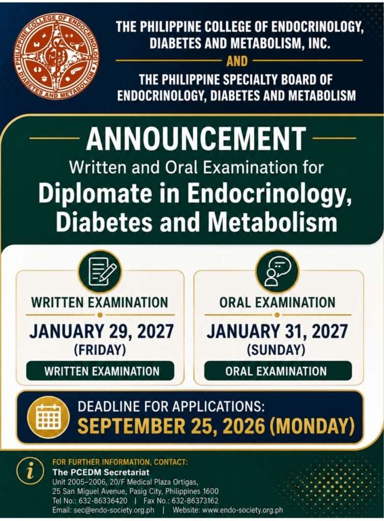 Written and Oral Examination for Diplomate in Endocrinology, Diabetes and Metabolism